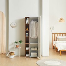 오픈 틈새수납장 베란다수납장 월플렉스, 오크