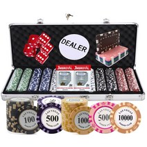 후니겜블 국제규격14g 데칼크레이 포커칩+JMB로얄정품카드2벌+사각칩 100p 200p 300p 500p, 300p가방세트