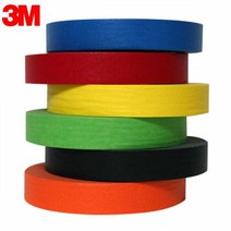 3M 컬러 종이 마킹 도장 카바링 마스킹 테이프 20mm, 색상, 3M 노란색