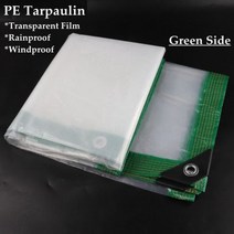 차광막 차양막 맞춤형 방수 투명 PE 타포린 아웃도어 정원 가제보 캐노피 Awings 캠핑 텐트 타프 방수포 그늘막, Green Side+1mX1m