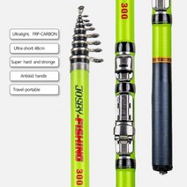 Telescopic Rock낚시대 스피닝 플라이 카본 파이버 페스카 3M 2.7M 여행용 미니 릴 시트, 02 Rock Rod Green_04 2.4 m
