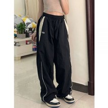 HOUZHOU 여성용 캐주얼 헐렁한 바지 빈티지 오버사이즈 힙합 조거 하라주쿠 스트리트웨어 BF 여성 스웨트 팬츠 와이드 레그 팬츠