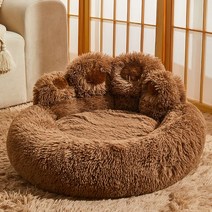 따뜻한 고양이 숨숨집 용품 반려모 대형 냥이 보온 하우스 펫 겨울 중형 집 캣, XXL 90cm, 브라운