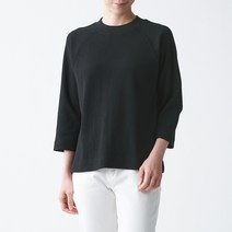 무인양품 MUJI 여성 면혼방 와플편직 7부소매 티셔츠 BBK05A1S