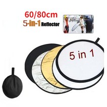 반사판 휴대용 원형 고정 촬영 소품 유튜브 60/80cm 라이트 리플렉터 5in1 포토 스튜디오 휴대용 접이식 사, [02] 80cm32inch