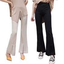 일음쇼핑^^mLD-458 절개 나팔 면바지 밴딩바지 허리밴팬츠 밴팬츠 바지 여성바지 밑단 밴바지일medi^^