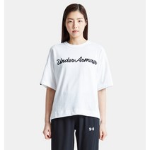 [언더아머 본사]여성 UA 오버사이즈 임벨리시먼트 반팔 1375285-100