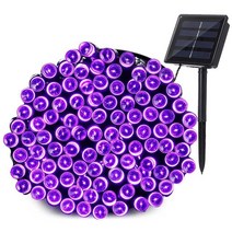 방가로용품 야외 태양 끈 빛 200LED 8 모드 램프 정원에 대 한 방수 요정 갈 랜드, 05 purple_01 7M 50 LEDs