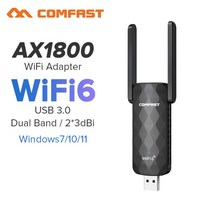 무선랜카드 와이파이수신기 wifi어댑터 usb ax1800 무선 3.0 네트워크 카드 1800mbps 6 동글 lan 이더넷 듀얼 밴드 2.4g5g pc 노트북 창, cf-955ax 와이파이6