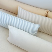 올포홈 플레인 사각 범퍼쿠션 아기 침대가드 유아 신생아 바디필로우 고밀도, 베이지 스트라이프 커버 +솜