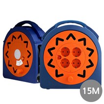 TGIC XS-XPH1 4구 15M 1.5SQ 전기 코드릴 전선 릴선 조명 내장 LED 야간 작업 공사 현장 캠핑장 핸들 줄감개 3000W 휴대 여행 과부하차단 슬림, TGIC XS-XPH1 15M 1.5SQ 코드릴