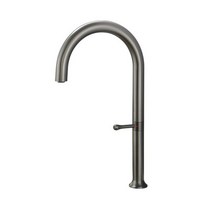 304 스테인레스 스틸 무연 주방 수도꼭지 싱크 냉온수 믹서 탭 블랙 크레인, [01] brushed nickel, [01] without hose