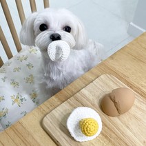 [온리스티치] 핸드메이드 계란후라이 쪽쪽이 뜨개 장난감, S