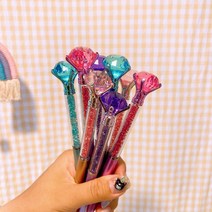 단체주문 선물 볼펜 보석펜 트윙클 예쁜볼펜 소품 특이한 큐빅 다이아몬드 시시네잡화점, 연핑크