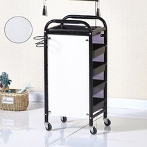 레트로 5단 미용실 츄레이 미용 트레이 가위 정리대 기자재 카트 웨건, L