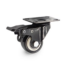 1.5인치 경량 바퀴 소형 회전브레이크형 미니 캐스터 가구용 바퀴, 소형 우레탄(흑색)1.5인치 회전브레이크형