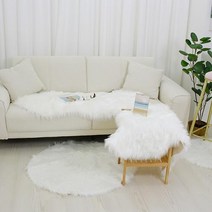 인조 양털러그 원형 물결모양 퍼러그 인테리어 카페트