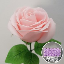 이플린 비누꽃 재료 비누 장미 꽃다발 꽃바구니 DIY, 02.왕장미-25개입_잎사귀_핑크