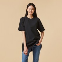 [JAJU/자주] 여 JAJU AIR / 코튼 루즈핏 반팔 티셔츠_블랙