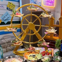 관람차 트레이 회전접시 고급 일식 회전 플레이팅 접시, 6인치 트레이 용지 1000장