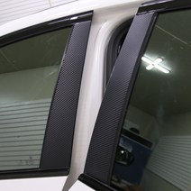 포원) BMW 5시리즈 G30 B필러 기둥 몰딩 카본 랩핑 필름 데칼 스티커 튜닝 용품, BMW 5시리즈 G30 B필러_헤어라인실버 무광