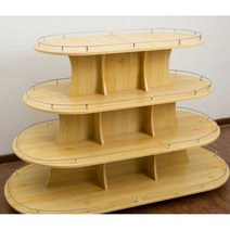 타원형 넓은 진열장 디스플레이 행사 호텔 전시 매대, 1개, 사각형 100x80x60x40 4단