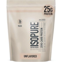 Isopure Zero Carb Unflavored Whey Protein 이소푸어 제로 카브 무첨가 단백질 파우더 1lb(454g), 1개