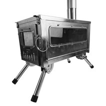 캠핑 화목난로 연통 미니 불멍 펠렛 난로 캠핑용 목재 스테인레스 스틸 휴대용 연소 핫 텐트 야외 접이식 가열 버너, 02=singlesidedglass