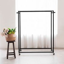 지엔디스플레이 주문제작 의류매장 사각 양면 이동식2단행거 드레스룸 인테리어 대형 고급 디자인헹거 스탠드옷걸이 행거, 07. 골드