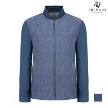 트레몰로 소매 배색 블루종 집업 점퍼 TRNCLUS1451