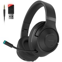 PC PS5 PS4 맥북용 2.4Ghz 무선 게이밍 헤드셋 마이크 포함 휴대폰용 오버이어 블루투스 게이밍 헤드폰 부드러운 귀마개 - 25시간 재생 Xbox 시리즈용 유, 2.4Ghz+Bluetooth Black