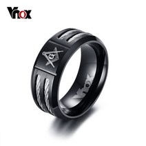 재물운 순결 절대 커플링 우정 반지 Vnox 빈티지 9 미리메터 프리메이슨 남성 쥬얼리