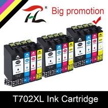12 Pack 702 XL 호환 잉크 카트리지 Epson WorkForce Pro 용 702XL T702 용 WF3720 WF3725 DWF 프린터, 01 3set