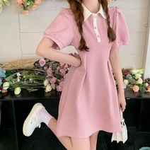 여름원피스 반팔 편한 스위트 여자 봄여름 카라 러블리 원피스