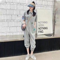 여성 여름 패션 슬림핏 반팔 카고 점프슈트 WJ C081304