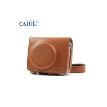 카메라가방 카메라 케이스 호환 Leica Sofort 소프트 PU 브라운 가죽 가방 어깨 끈이있는 패션 숄더 크로스 바디 인스턴트 커버, 초콜렛
