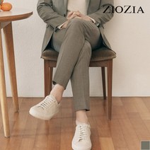 지오지아 지오지아 슬림 베이지 도비패턴 스트레치 정장팬츠 (AAB1SP1301_MBR)