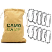 D형 캠핑 캥거 카라비너 퀵링크 10P+파우치, 실버