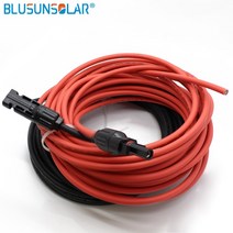태양광 케이블 PV 와이어 연장 커넥터 어셈블리 와이어 6 4/2.5 mm2 10 12/14 AWG, 협동사, 빨간색과 검은색, 4mm2 5M