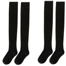 로한스 여성 무지 컬러 도톰 하이웜 니삭스 4P