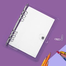 지넥스 만년 A5 투명 6공 다이어리 속지 커버 꾸미기 세트 만년형, 모눈노트