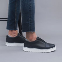 노멀쉐이크 마틴 끈없는 스판 슬립온 가죽 정장 스니커즈 단화