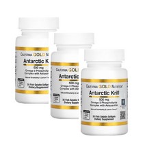 캘리포니아 골드 뉴트리션 CGN 크릴오일 500mg 30정 3통 인지질 아스타잔틴, 3개