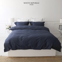 [화이트리퍼블릭]80수 순면 시그니쳐 호텔침구 네이비