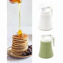 허니 디스펜서 도자기 세라믹 꿀보관 꿀병 시럽 디스펜서, 그린, 1개