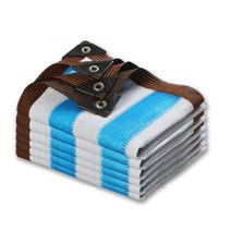 텐트 그늘막 차양 × 캐노피 천막 여름 정원 뒤뜰 자외선 차단 내구성 햇빛 가리개, Blue White Stripes+3*4 메터