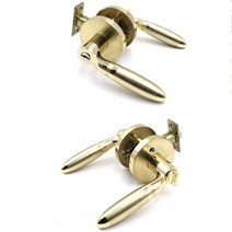 침실용 골드 방문손잡이 Yujin 6000SB 목문 Gold 레버락 방문 손잡이 열쇠형 잠금기능