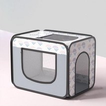 반려견 드라이어룸 휴대용 애완 동물 건조기 손질 집 고양이 케이지 개 헤어 드라이어 블로우 박스 텐트 접이식 강아지 드라이 룸 소형 중형, Grey+M-50X55X40 CM