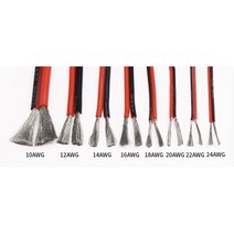 전기선 빨간색과 검은색 실리콘 와이어 유연한 병렬 와이어 2코어 소프트 2색 와이어 주석 도금 구리 실리콘 케이블, 5미터, 18awgx2p