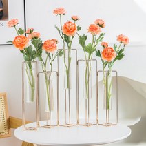 블레오 이케바나 체체 유리 꽃병 인테리어 화병 골드프레임 접이형, 딥골드